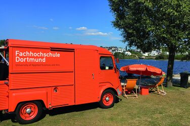 The Citroën HY at Dortmund's Phoenix Lake.