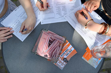 People fill out questionnaires.