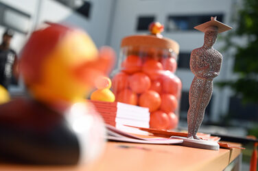 A 3D-printed figure with a doctor's hat.