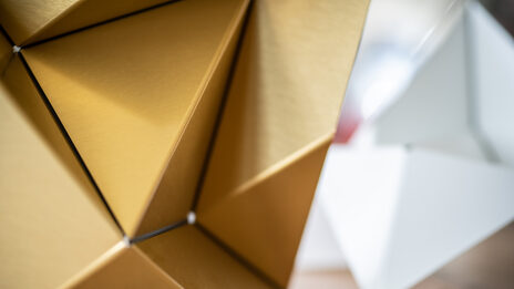 Close-up of metalwork in the model making workshop in the Faculty of Architecture