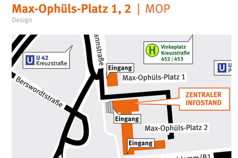 Lageplan zur Anfahrt des Standortes Max-Ophüls-Platz am Tag der offenen Tür