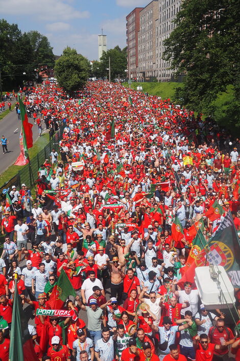 Fan march in Dortmund during Euro 2024