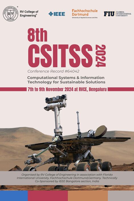 Poster of the IEEE CSITSS 2024 conference with a space robot on a planet