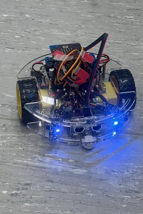 Pupils build a model car.