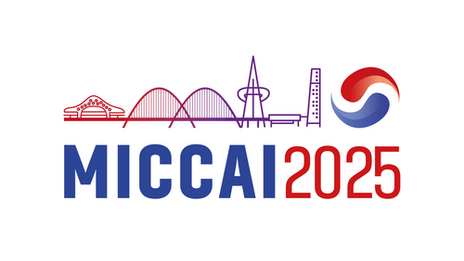 MICCAI 2025 lettering with city symbol graphics