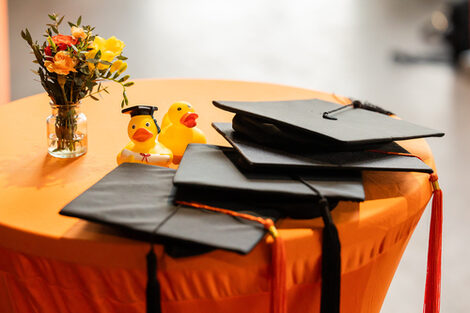 Doctor's hats on a table