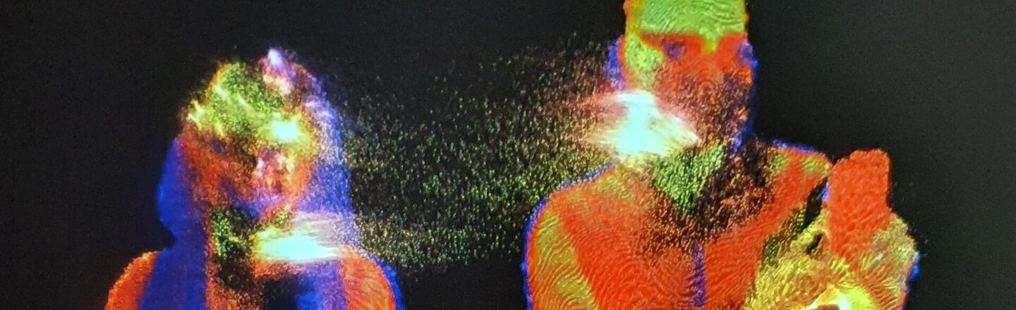 Zwei Personen in einer abstrakten Darstellung