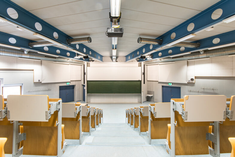 __Room view of a big lecture hall.