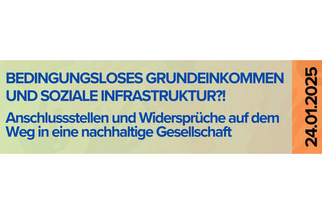 Grafik im Corporate Design des Fachtags Grundeinkommen, auf dem Titel und Datum der Veranstaltung zu sehen sind